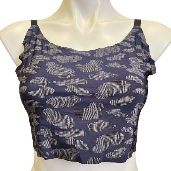 REEBOK Stay Put Bonded Bralette XL Blue Digital Camo Light Impact Sports Bra - Picture 1 of 9